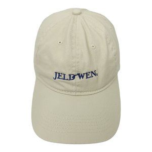 Jeld Wen Tuck Strap Cap Khaki Beige Cotton Trucker Baseball Hat Windows Doors